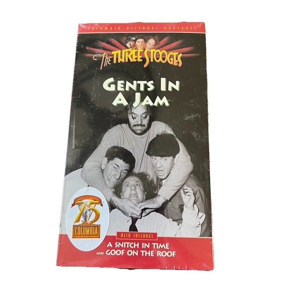 Columbia Pictures Other - The Three Stooges Gents In A Jam VHS 1999 Sealed 75th Anniversary Columbia Tape